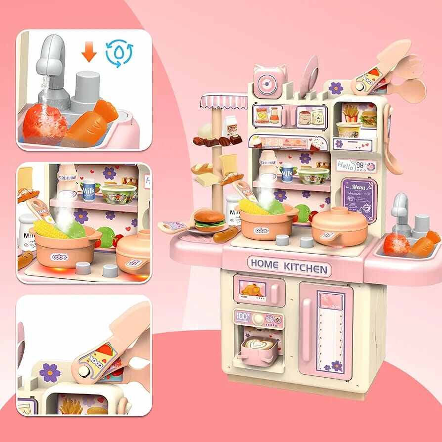 Dream Mini Kitchen Stove With Light & Music Faucet Water Steam